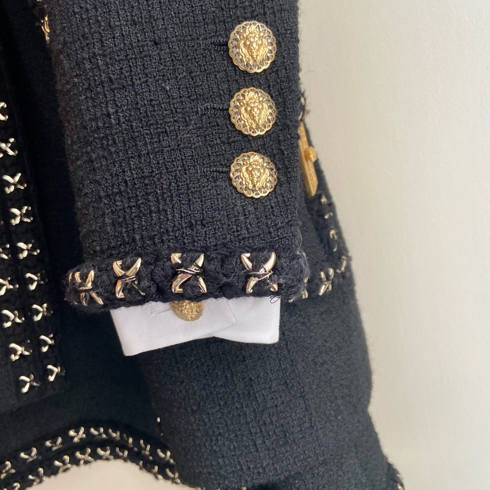 Chanel Black Blazer and Dress Set with Metallic Embellishments - Picture 6 of 16